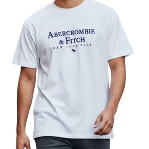 Abercrombie & Fitch White Graphic Tee Soft A&F Tee Men's XS T-Shirt